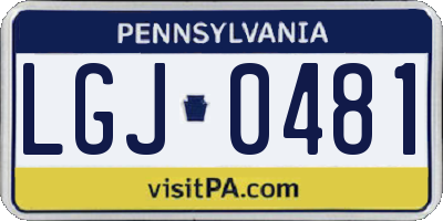 PA license plate LGJ0481