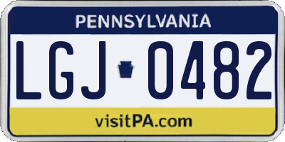 PA license plate LGJ0482