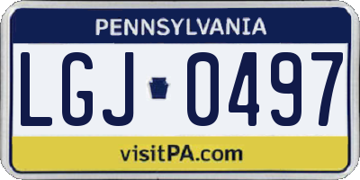 PA license plate LGJ0497