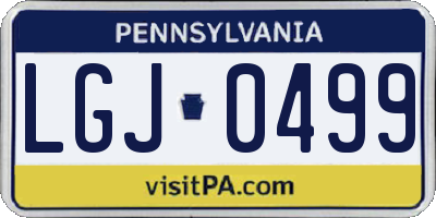 PA license plate LGJ0499