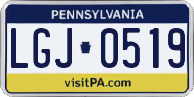 PA license plate LGJ0519