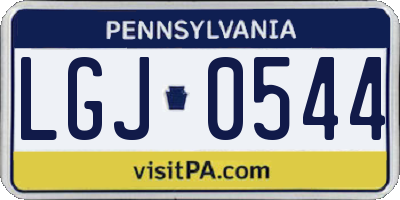 PA license plate LGJ0544