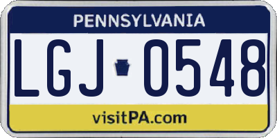 PA license plate LGJ0548