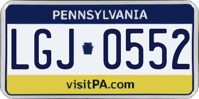 PA license plate LGJ0552