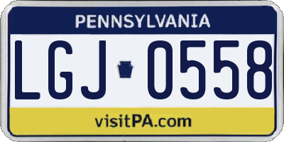 PA license plate LGJ0558