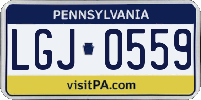 PA license plate LGJ0559