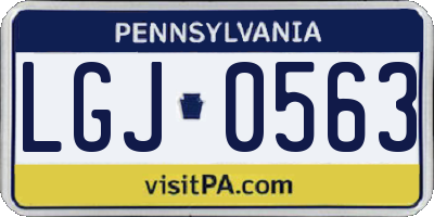 PA license plate LGJ0563