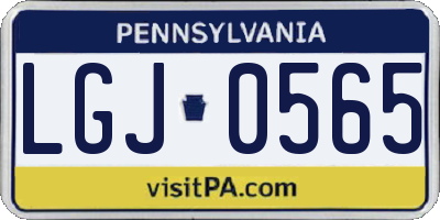 PA license plate LGJ0565