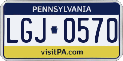 PA license plate LGJ0570
