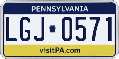 PA license plate LGJ0571