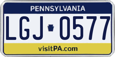PA license plate LGJ0577