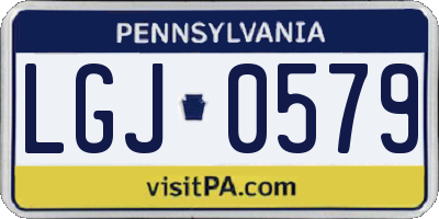 PA license plate LGJ0579