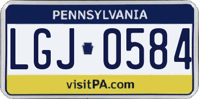 PA license plate LGJ0584