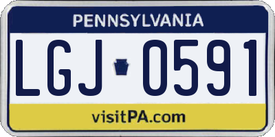PA license plate LGJ0591