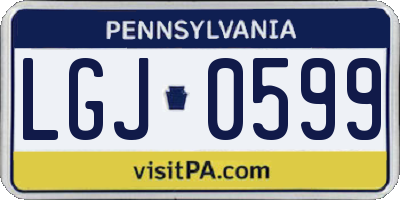PA license plate LGJ0599