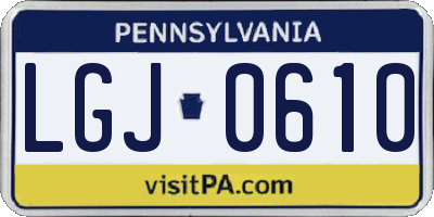 PA license plate LGJ0610