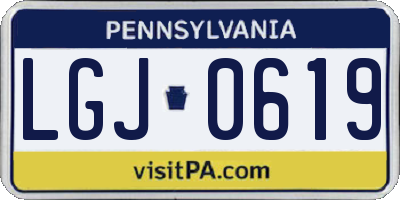PA license plate LGJ0619