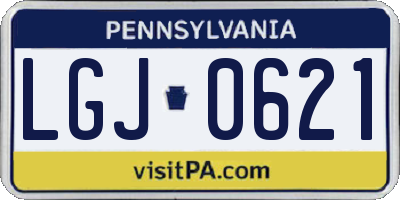 PA license plate LGJ0621