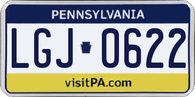 PA license plate LGJ0622