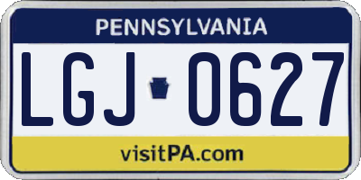 PA license plate LGJ0627