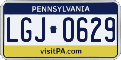 PA license plate LGJ0629