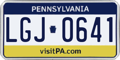 PA license plate LGJ0641
