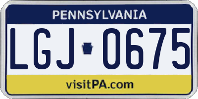 PA license plate LGJ0675