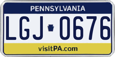 PA license plate LGJ0676