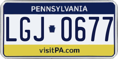 PA license plate LGJ0677