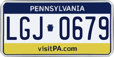 PA license plate LGJ0679