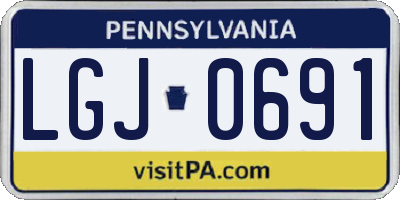 PA license plate LGJ0691