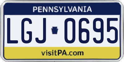 PA license plate LGJ0695