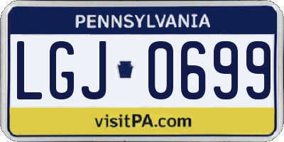 PA license plate LGJ0699