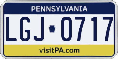 PA license plate LGJ0717