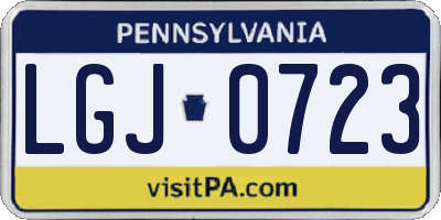 PA license plate LGJ0723