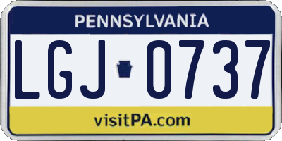 PA license plate LGJ0737