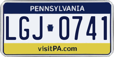 PA license plate LGJ0741