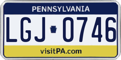 PA license plate LGJ0746