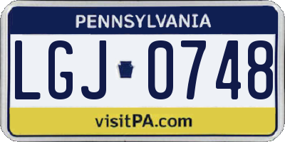 PA license plate LGJ0748