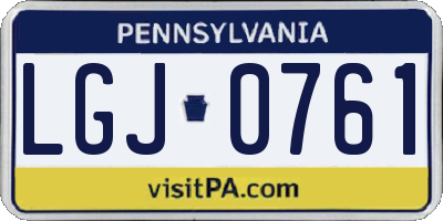 PA license plate LGJ0761
