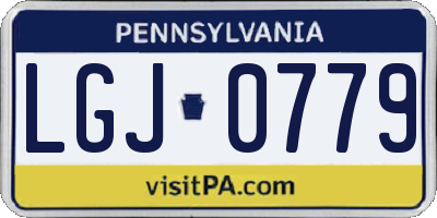 PA license plate LGJ0779