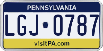 PA license plate LGJ0787