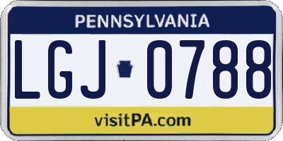 PA license plate LGJ0788