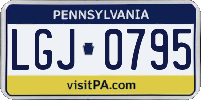 PA license plate LGJ0795