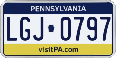 PA license plate LGJ0797