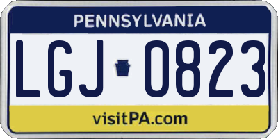 PA license plate LGJ0823