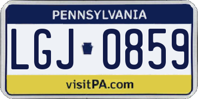 PA license plate LGJ0859