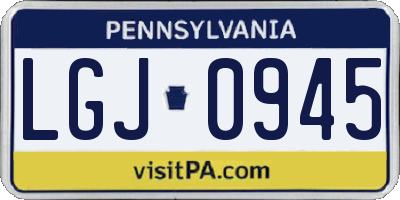 PA license plate LGJ0945