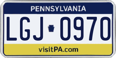 PA license plate LGJ0970