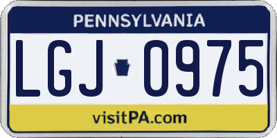 PA license plate LGJ0975